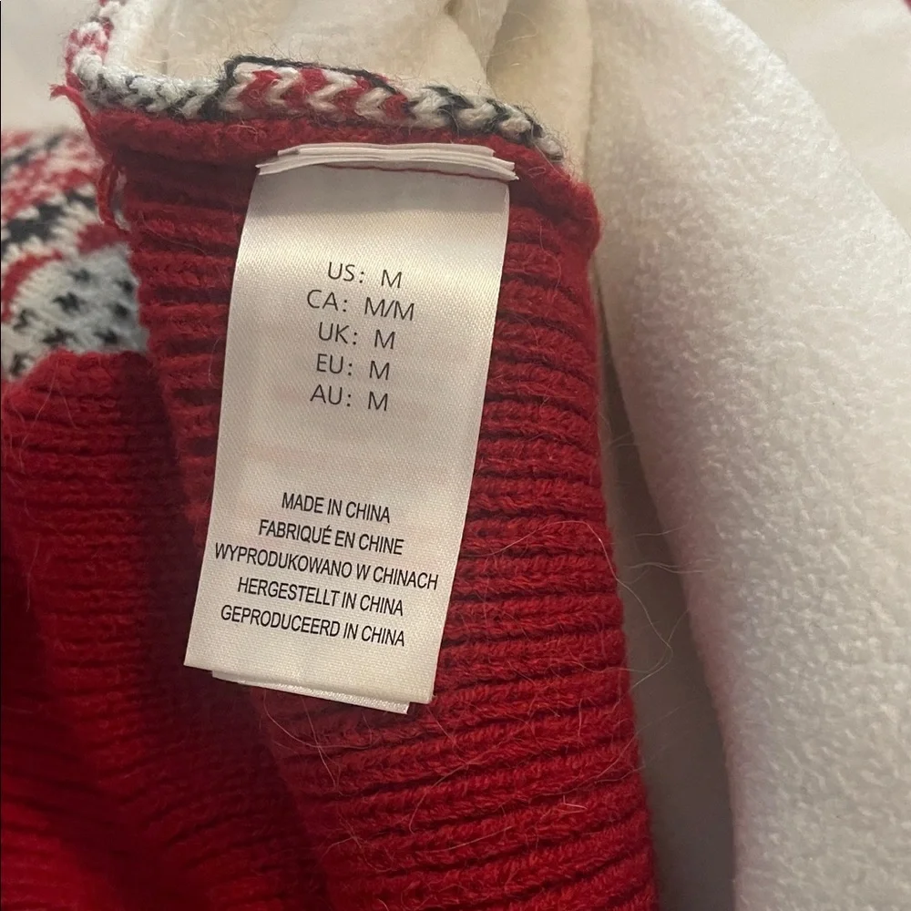Red and Black Patterned dog sweater for XMAS